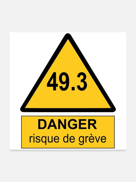 49.3 danger - Poster 60 x 60 cm - blanc - Devant