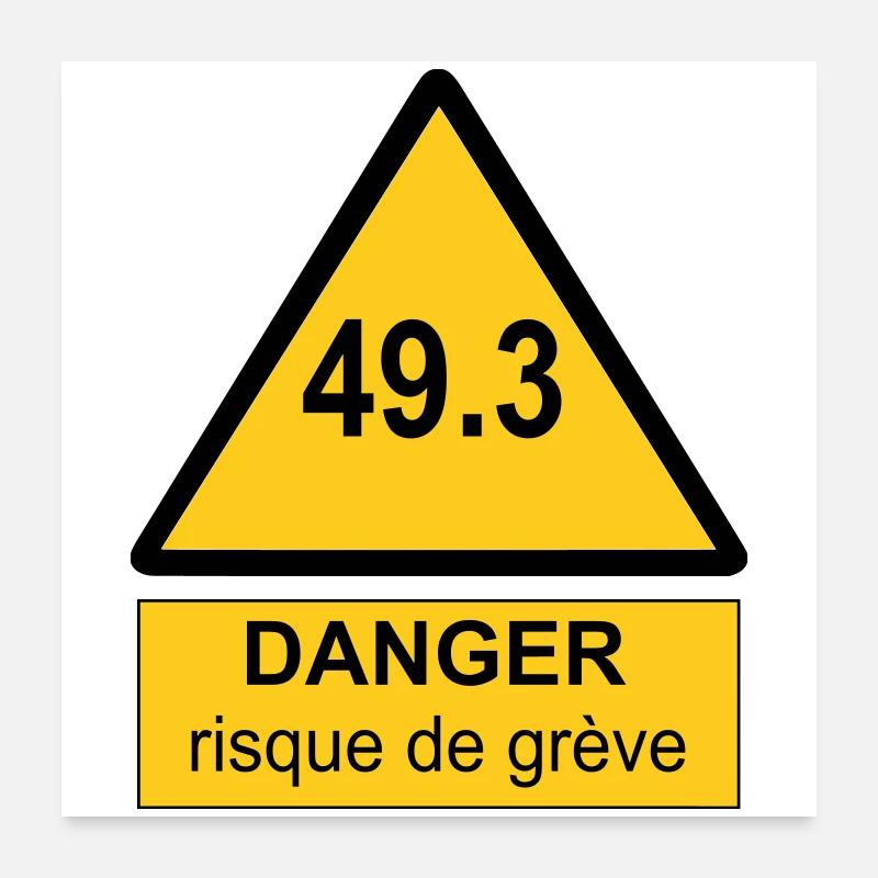 49.3 danger - Poster 60 x 60 cm - blanc
