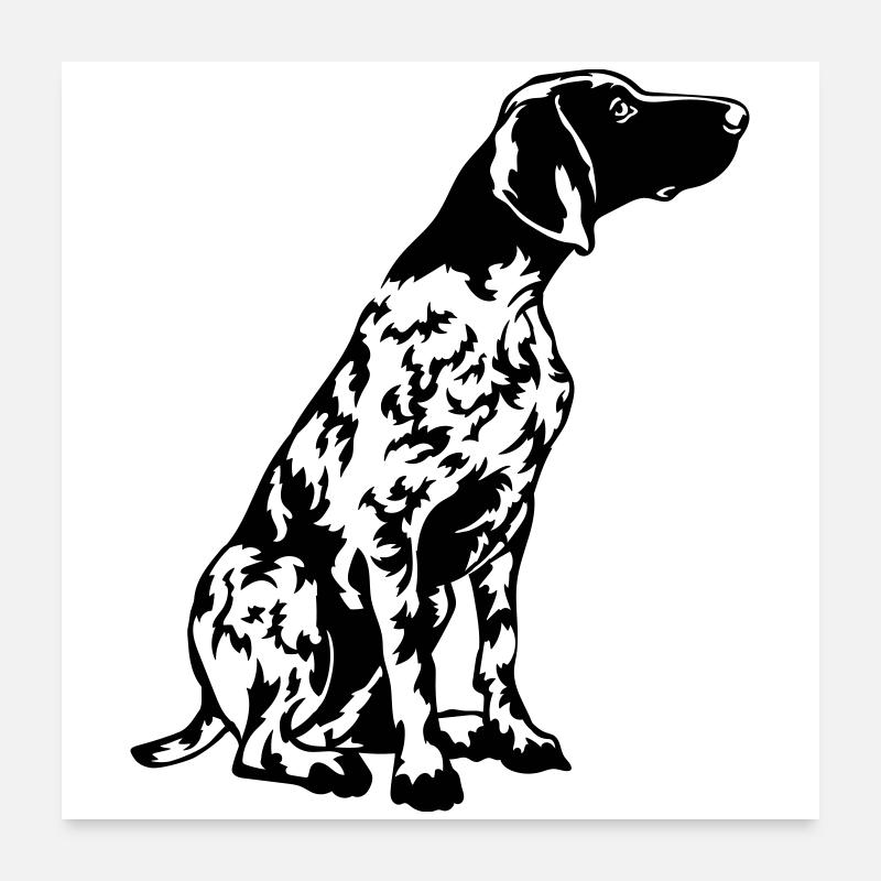 Cheveux courts allemands - Poster 60 x 60 cm - blanc