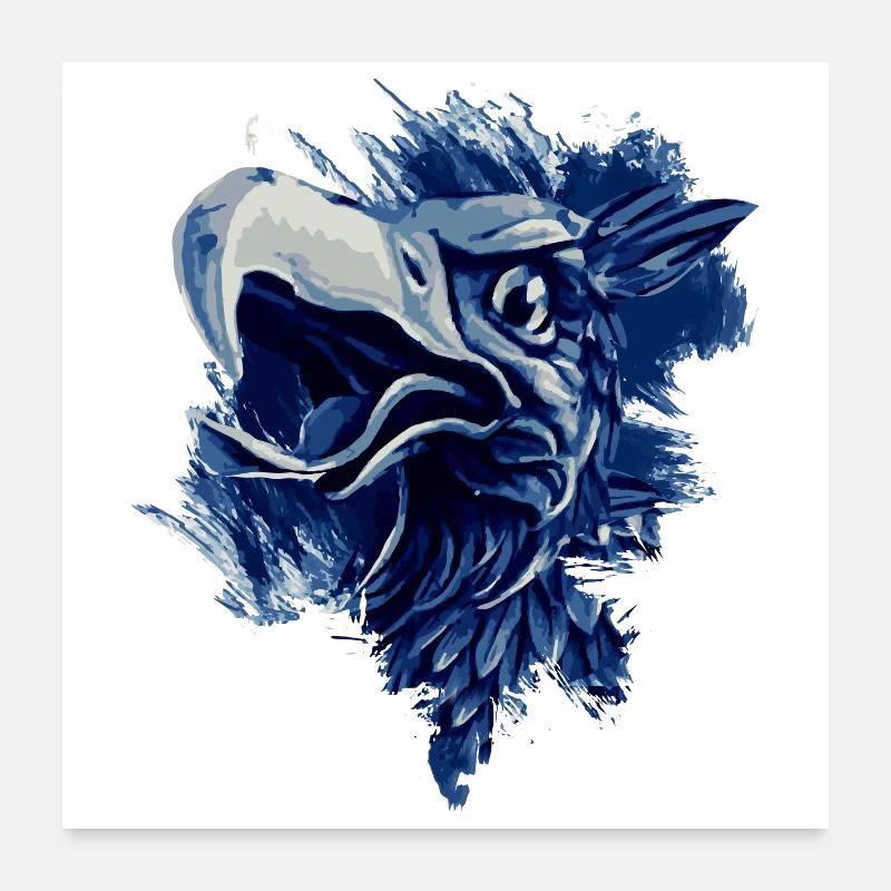 Greif in blue white Rostock Poster 24" x 24" (60x60 cm)