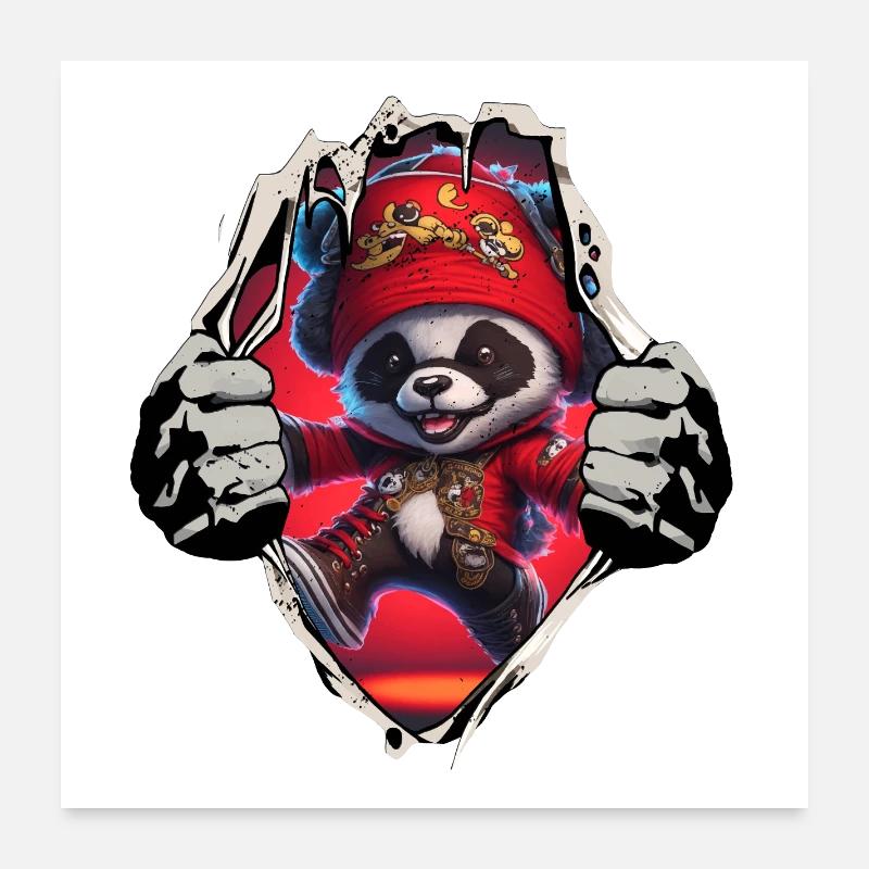 Panda pirate under the shirt Poster 24" x 24" (60x60 cm)