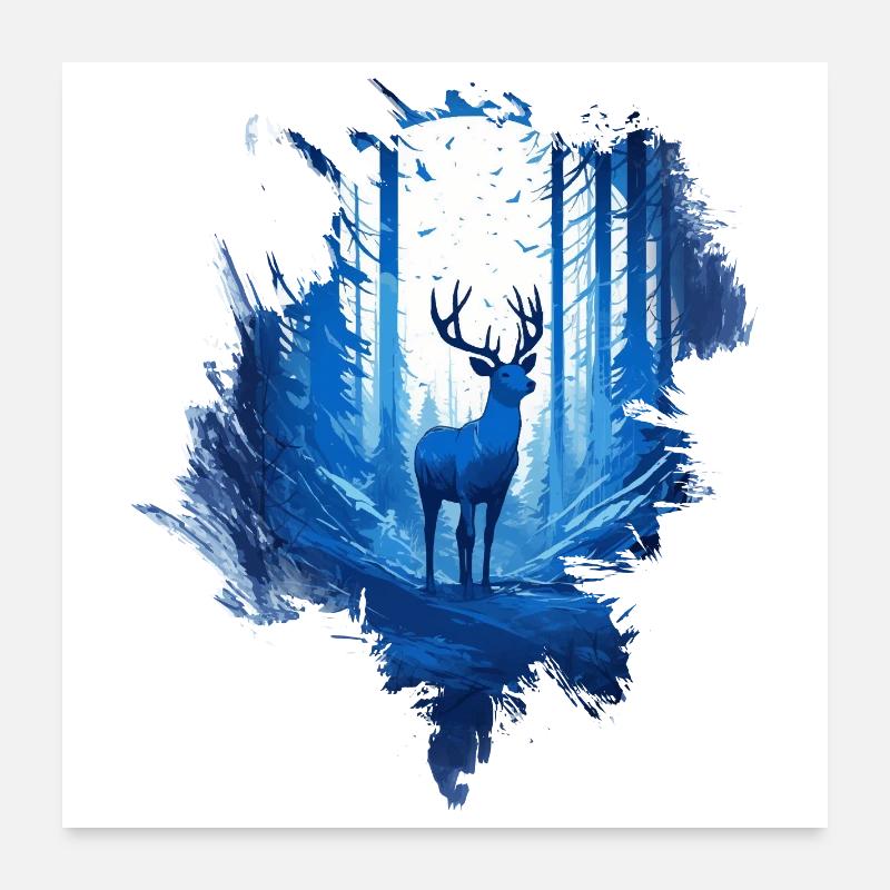 Deer in the woods Poster 24" x 24" (60x60 cm)