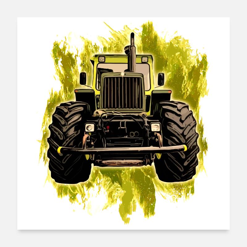 MB trac Front - Poster 60x60 cm - Weiß