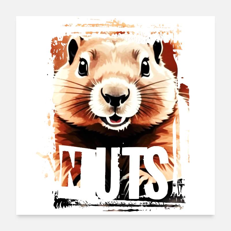 Squirrel Nuts Nuts Nuts Poster 24" x 24" (60x60 cm)