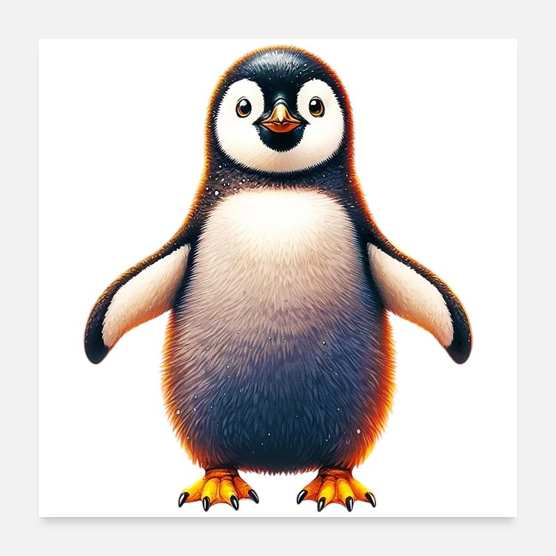 Pinguin - Poster 60x60 cm - Weiß