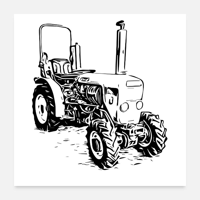 Schmalspurschlepper Traktor Poster 60x60 cm