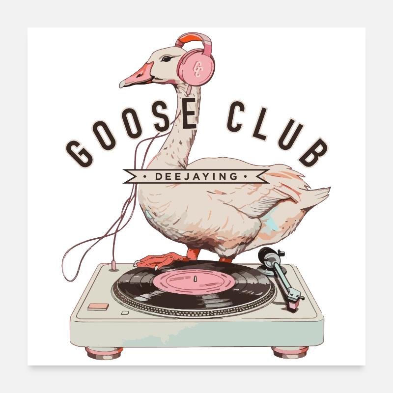 Dancing Goose DJ Logo Poster 24" x 24" (60x60 cm)