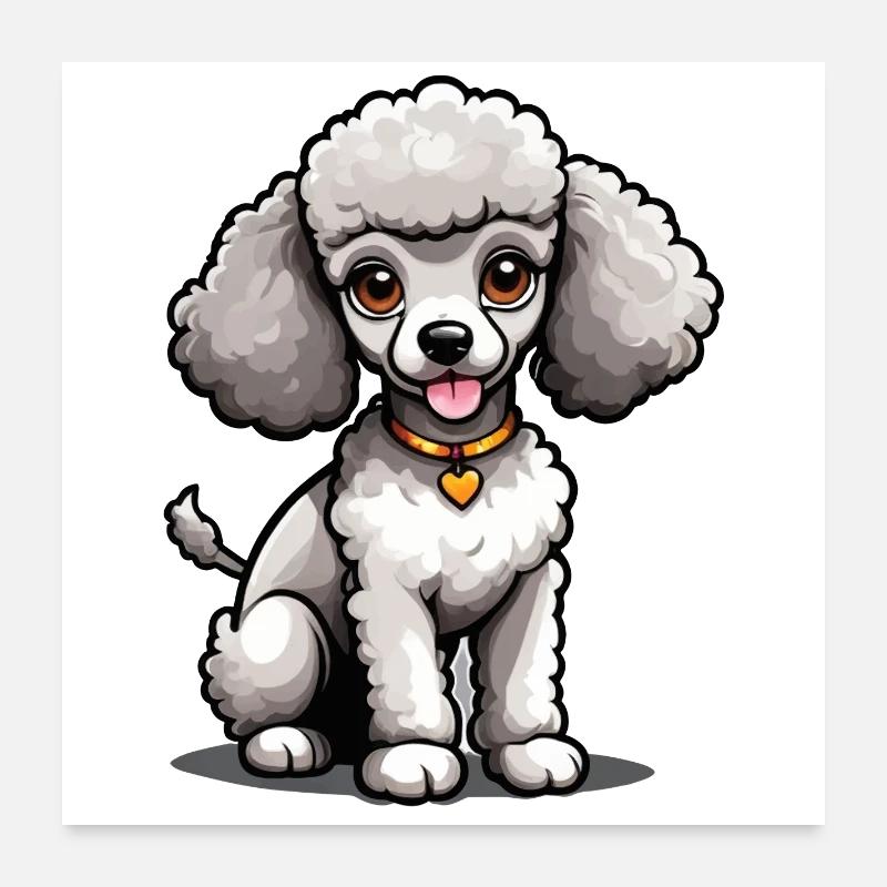 Caniche cœur doré Poster 60 x 60 cm