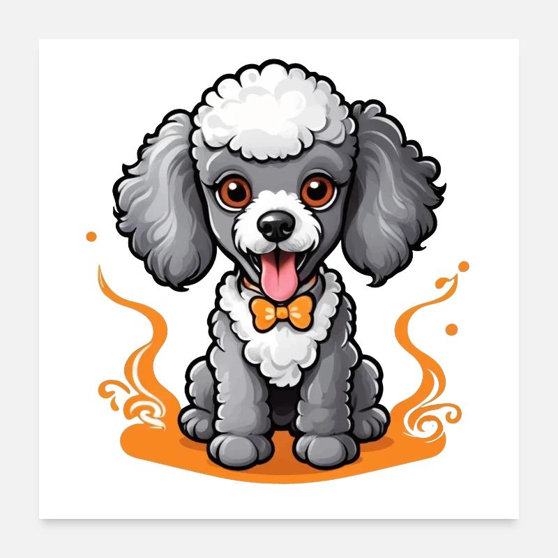 Caniche pimpant Poster 60 x 60 cm