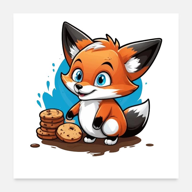 Fox Grimace Doux Poster 60 x 60 cm