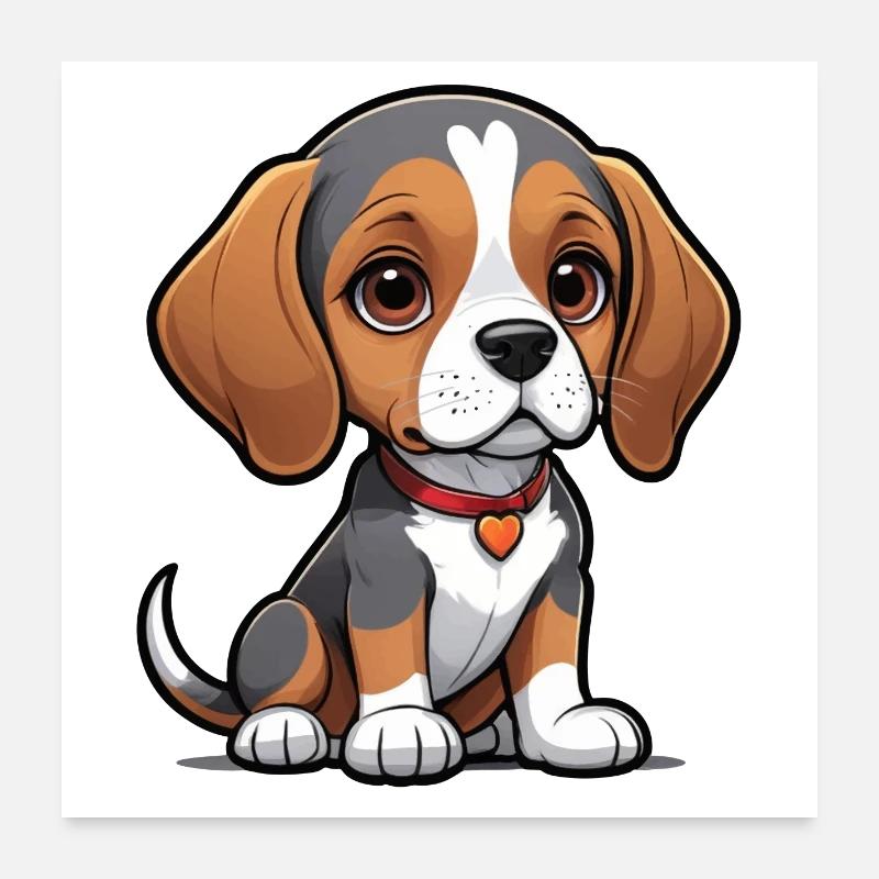 Chiot d’amour Beagle Poster 60 x 60 cm