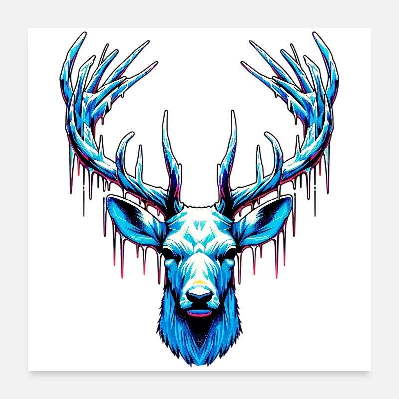 Ice Stag Poster 24" x 24" (60x60 cm)