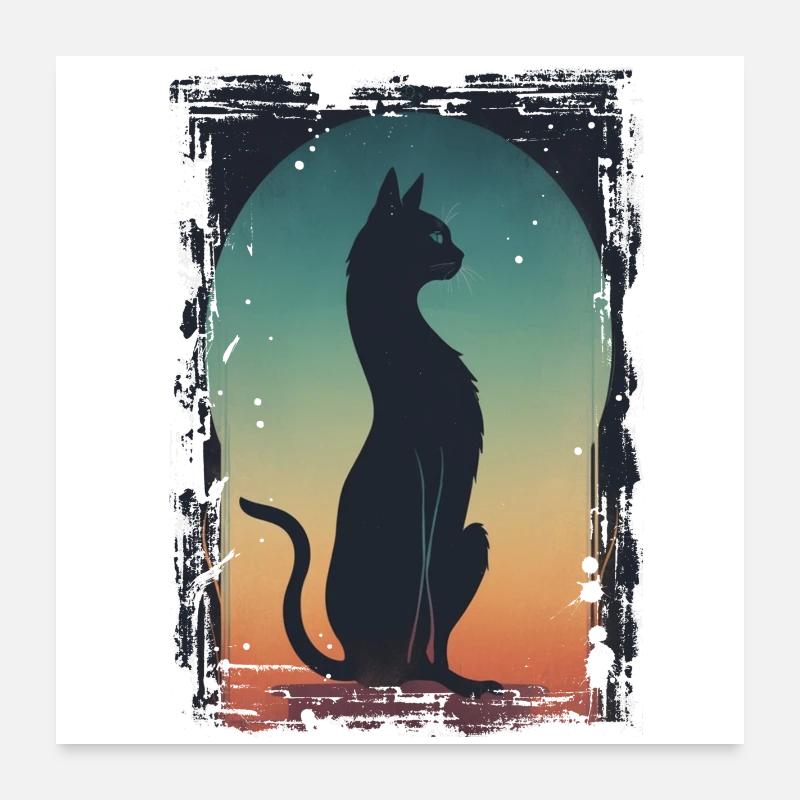 Chat noir Poster 60 x 60 cm