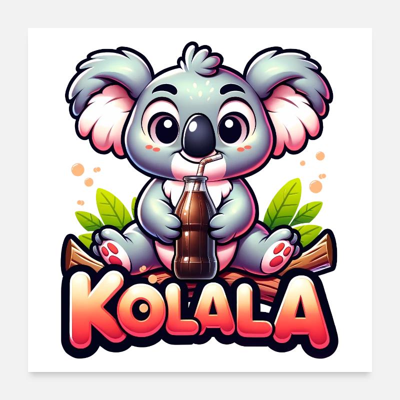Kolala - Jeu de mots Koala mignon avec Poster 60 x 60 cm