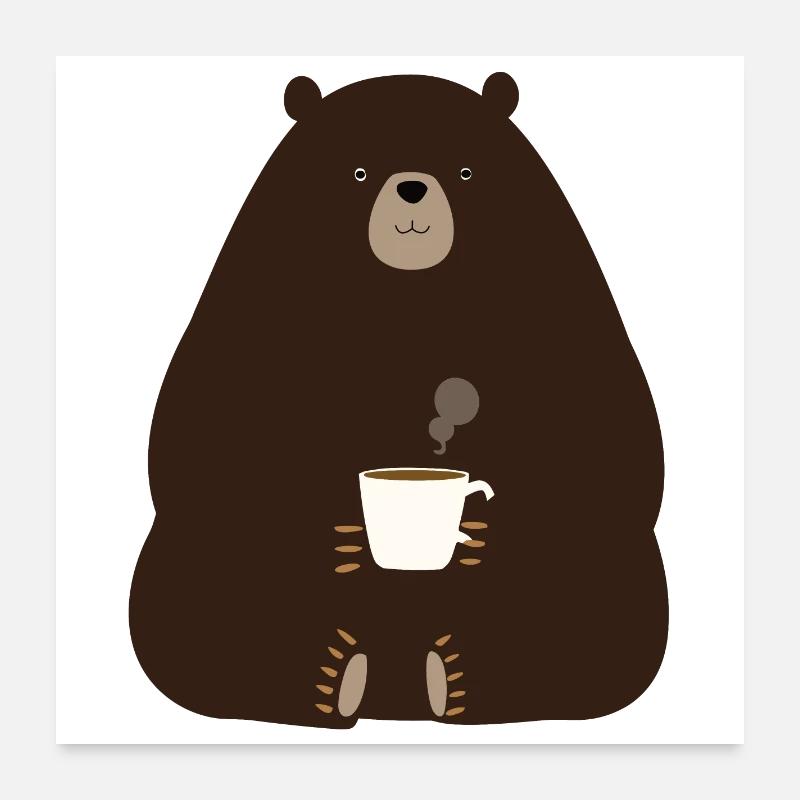 Coffee Bear Mug Poster 24" x 24" (60x60 cm)