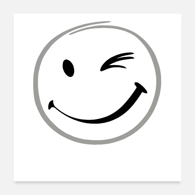 Wink smile - Poster 24" x 24" (60x60 cm) - white