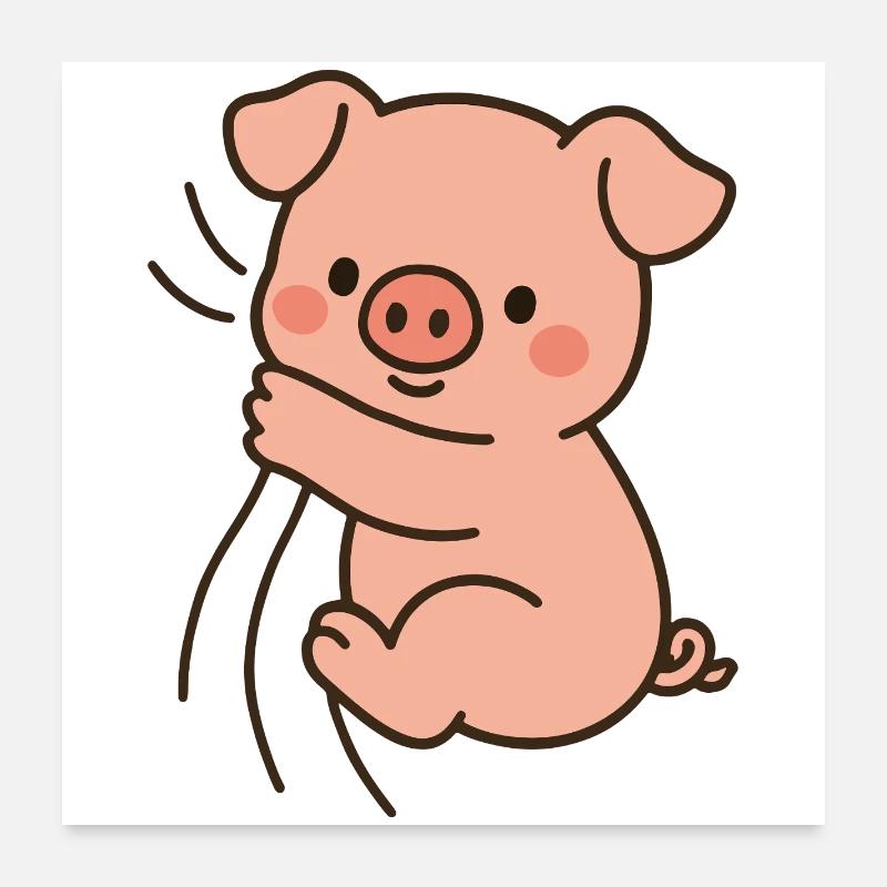Cher cochon rose Poster 60 x 60 cm