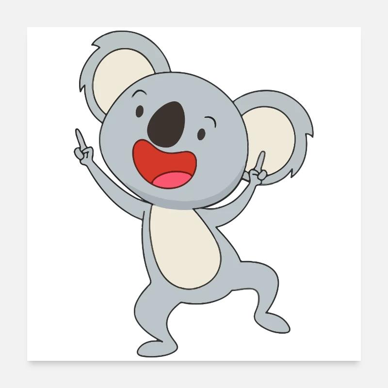 Koala dansant Joy Poster 60 x 60 cm