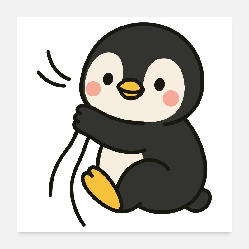 Pingouin câlin Poster 60 x 60 cm