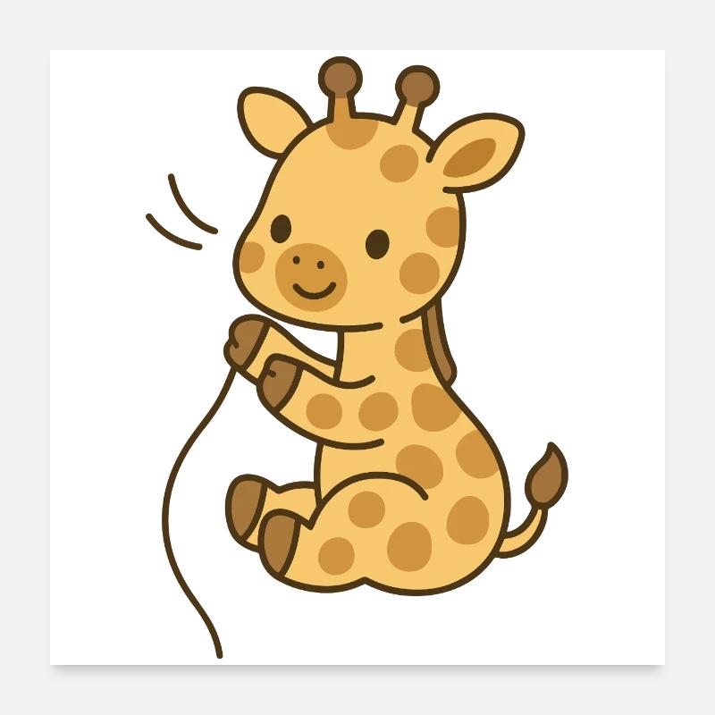 Cuddly Giraffe Baby Happiness Poster 24" x 24" (60x60 cm)