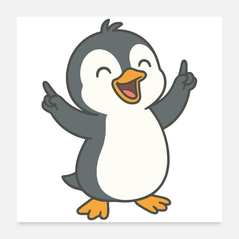 Pingouin dansant Poster 60 x 60 cm
