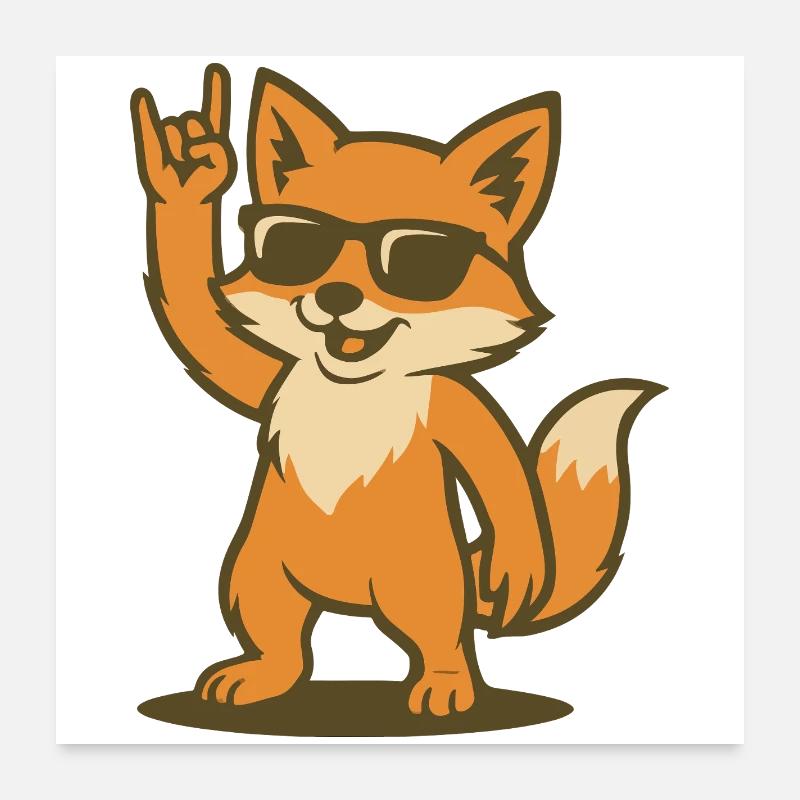 Fox on Fire Poster 60x60 cm