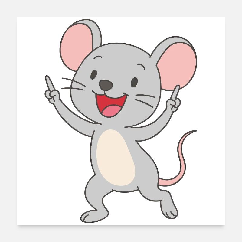 Dancing fun mouse Poster 24" x 24" (60x60 cm)
