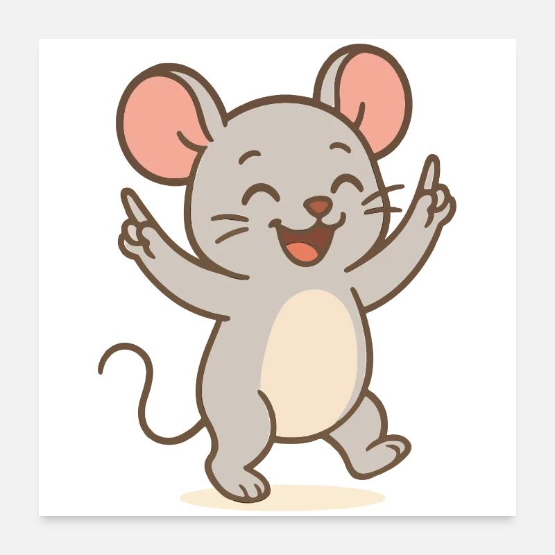 Glücks-Maus Poster 60x60 cm