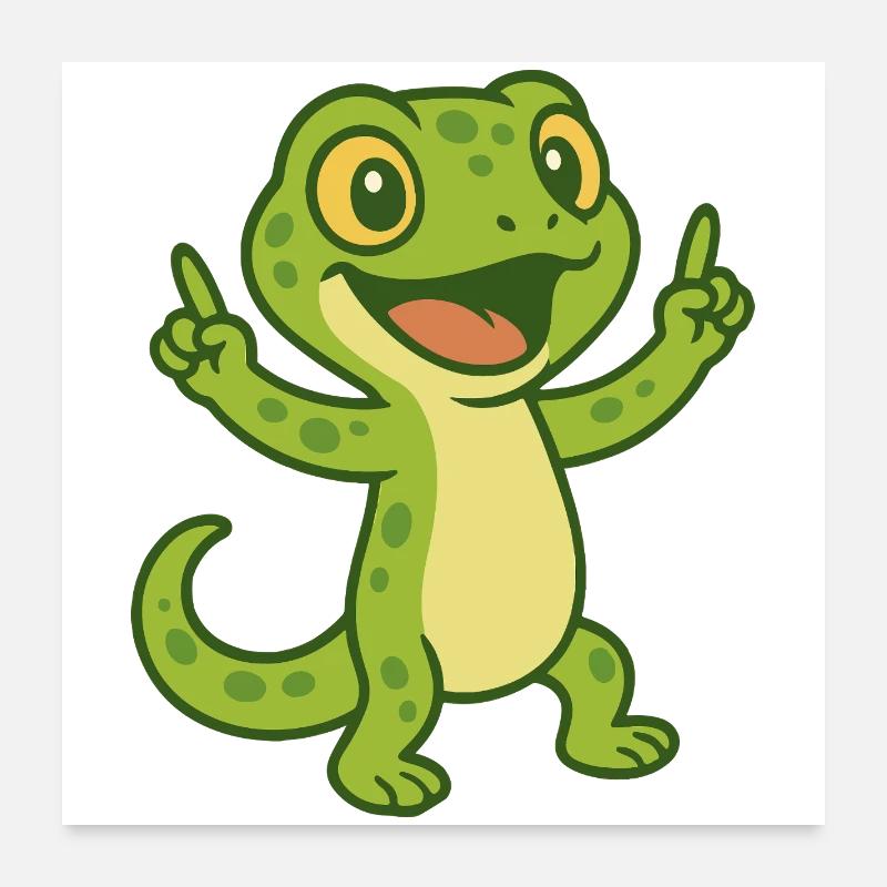 Joyeuses vibrations de gecko Poster 60 x 60 cm