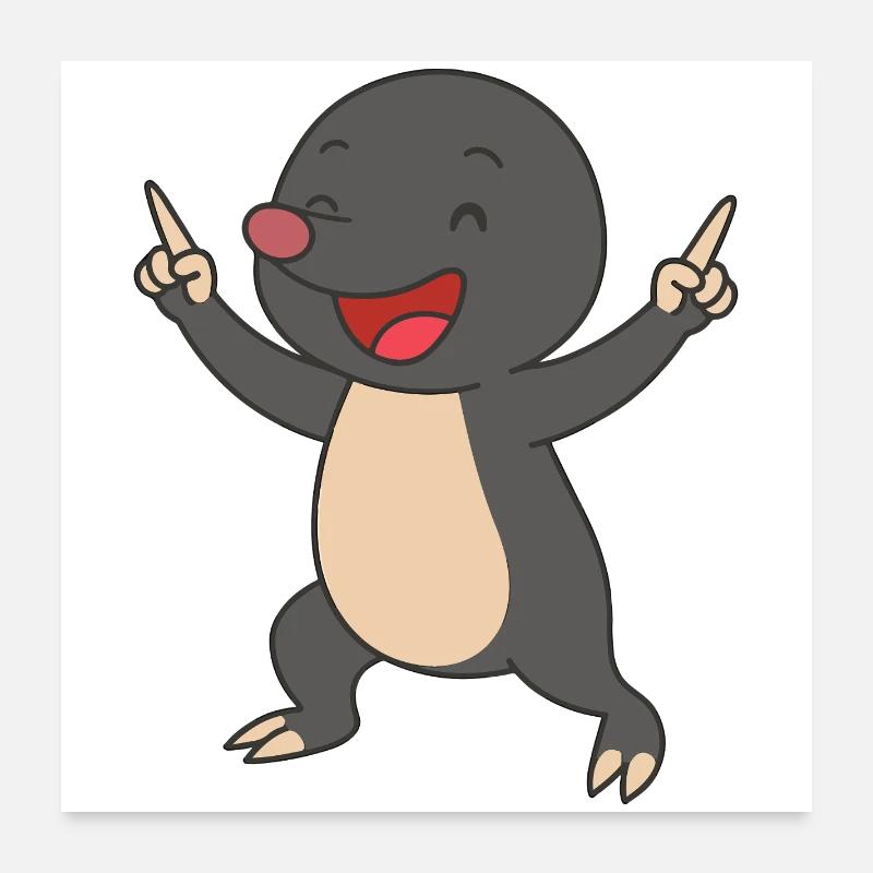 Happy Mole Poster 24" x 24" (60x60 cm)