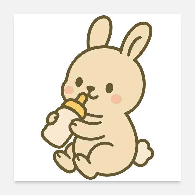 Lapin en flacon Poster 60 x 60 cm