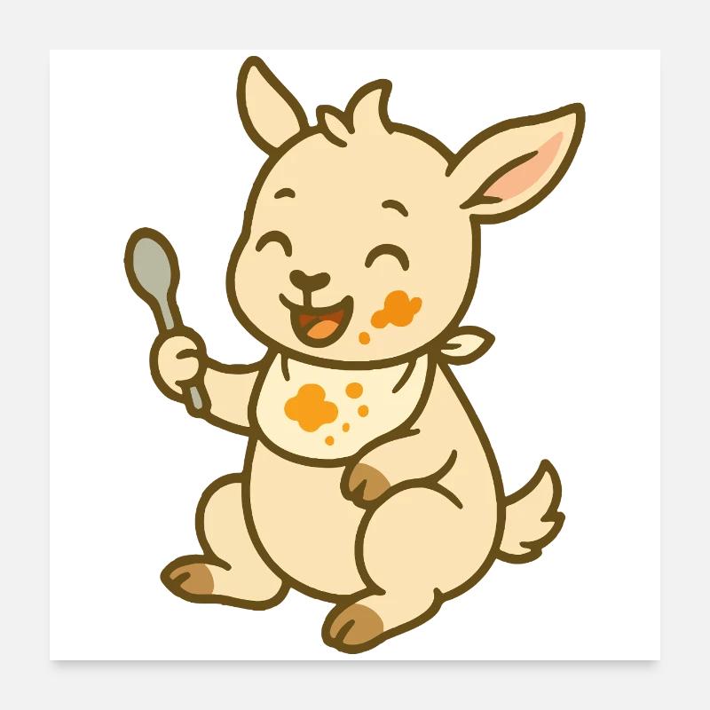 Feeding with kid joy Poster 24" x 24" (60x60 cm)