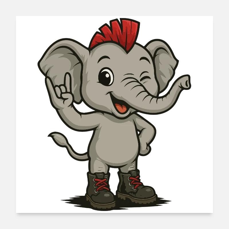 La puissance du punkphant Poster 60 x 60 cm
