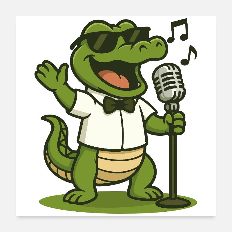 Karaoké Gator Poster 60 x 60 cm