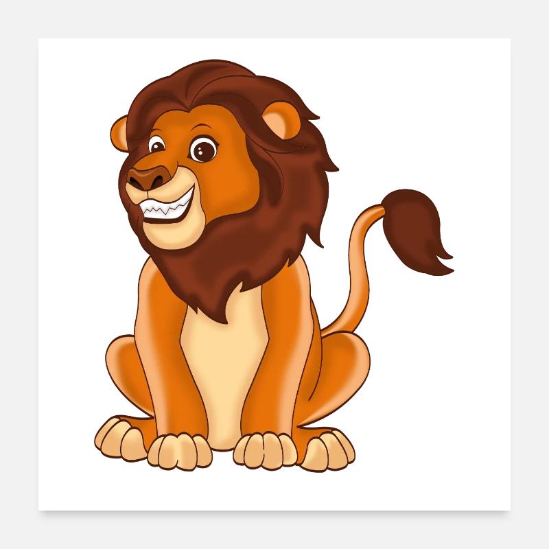 Lustiger Löwe – Der König mit Charme Poster 60x60 cm