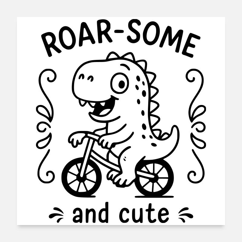 Roarsome - Poster 24" x 24" (60x60 cm) - white