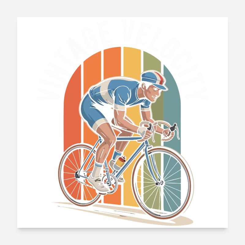 Vintage Cycling Speed Graphic Tee Poster 24" x 24" (60x60 cm)