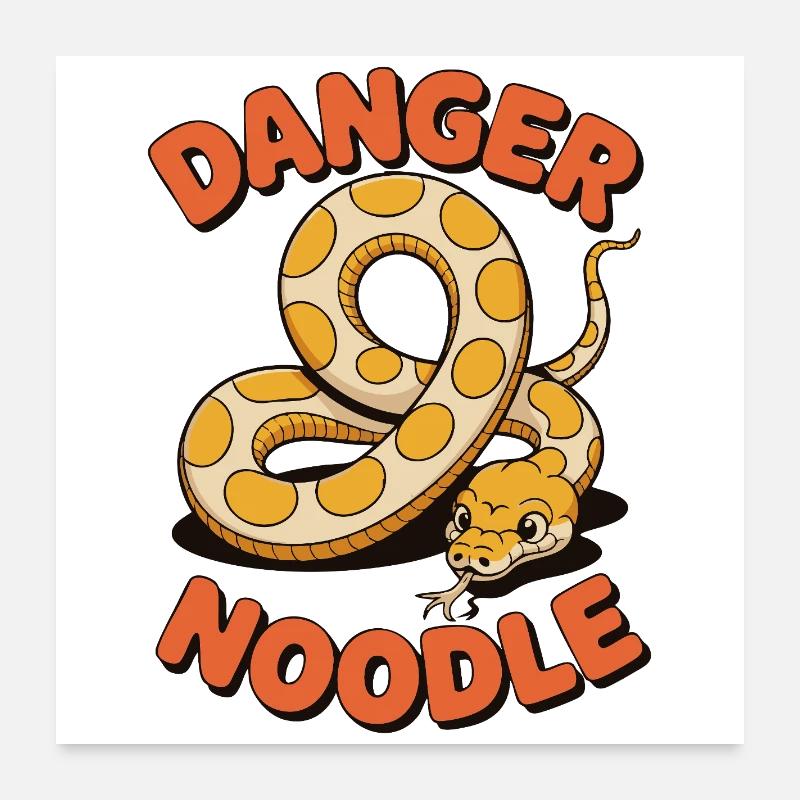Danger Noodle - Conception de serpent amusante Poster 60 x 60 cm