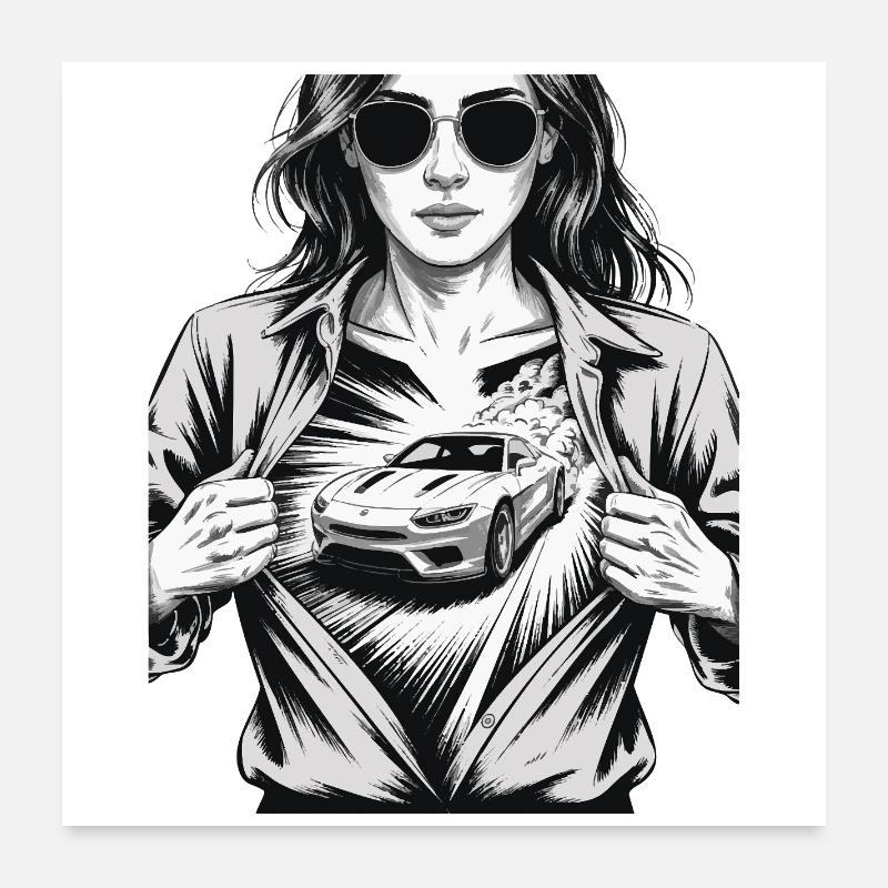 Conception de voiture de course Poster 60 x 60 cm