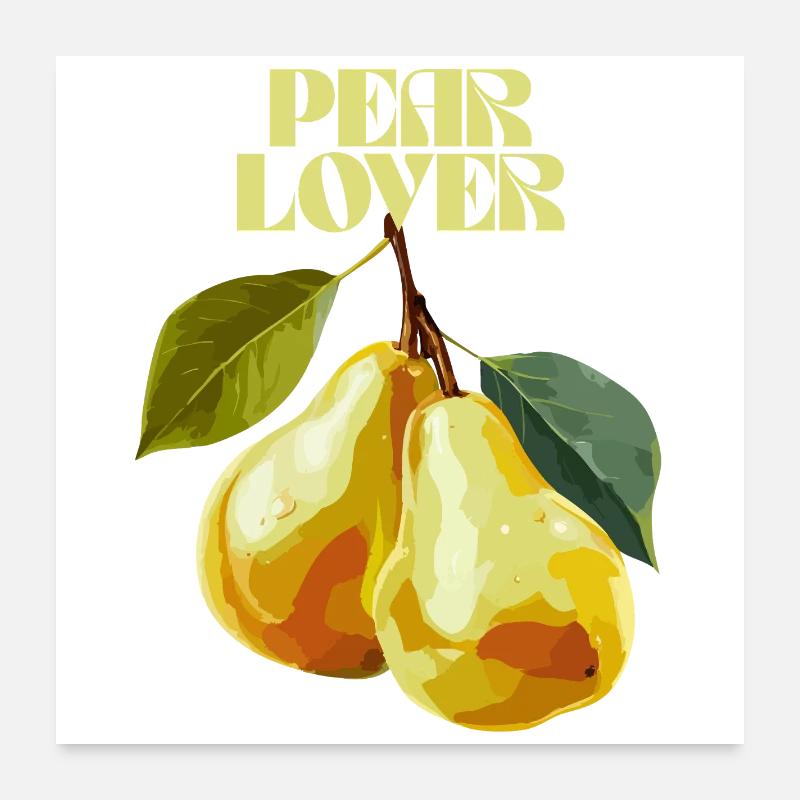 Pear Lover Botanical Illustration Poster 24" x 24" (60x60 cm)