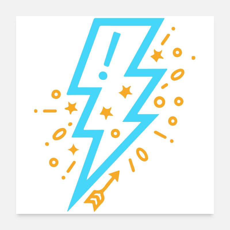 Lightning with Young and Vigorous Style Poster 24" x 24" (60x60 cm)