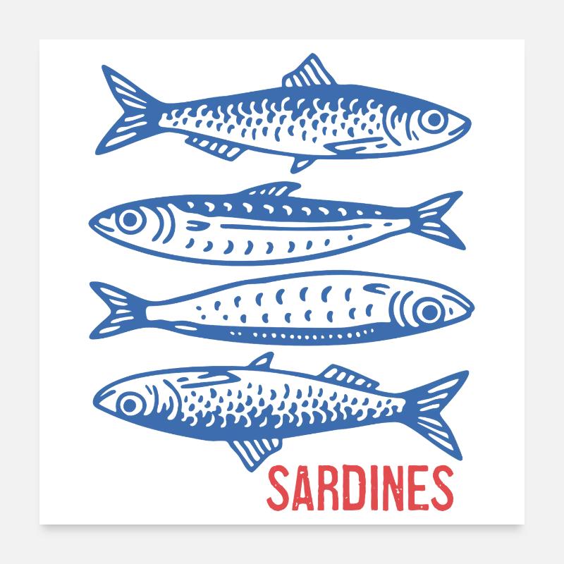 Sardines Poster 24" x 24" (60x60 cm)
