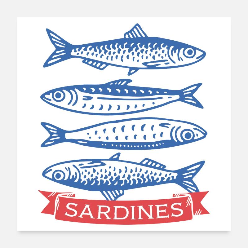 Sardines Poster 24" x 24" (60x60 cm)