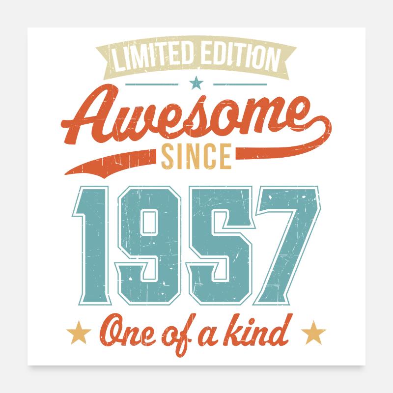 Awesome Since 1957 Poster 24" x 24" (60x60 cm)