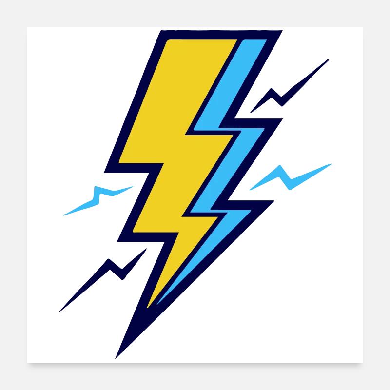 Rayon jaune et bleu Poster 60 x 60 cm