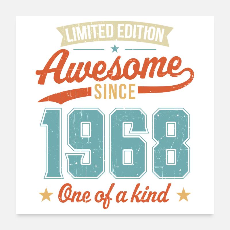 Awesome Since 1968 Poster 24" x 24" (60x60 cm)