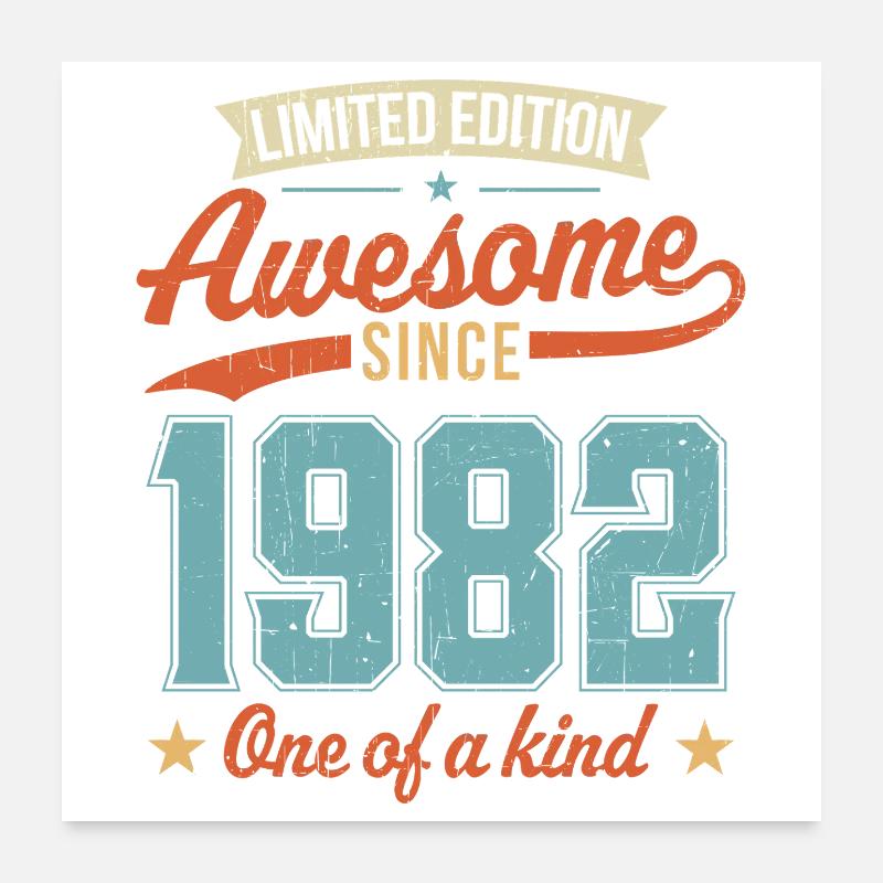 Awesome Since 1982 Poster 24" x 24" (60x60 cm)