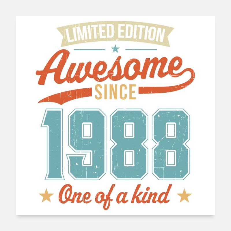Awesome Since 1988 Poster 24" x 24" (60x60 cm)