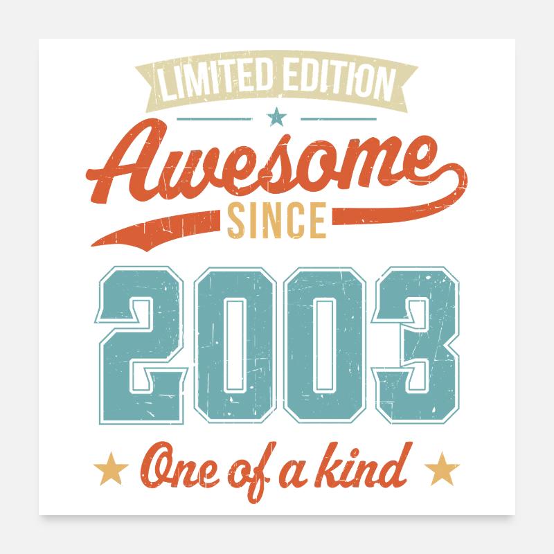 Genial seit 2003 Poster 60x60 cm