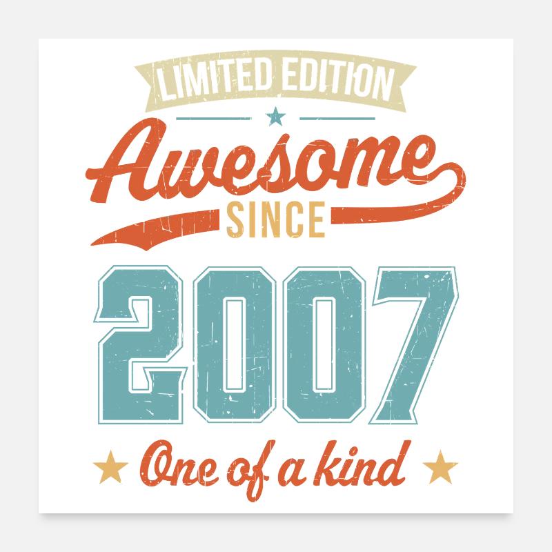 Awesome Since 2007 Poster 24" x 24" (60x60 cm)